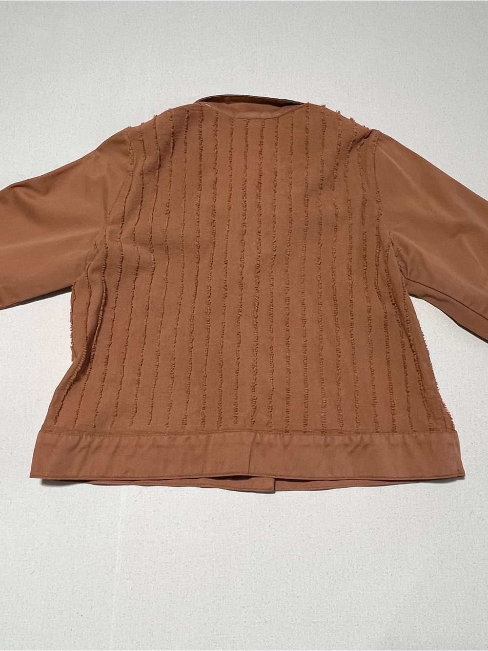 Textured Button-Front Jean Jacket in Rust - Picture 5 of 10